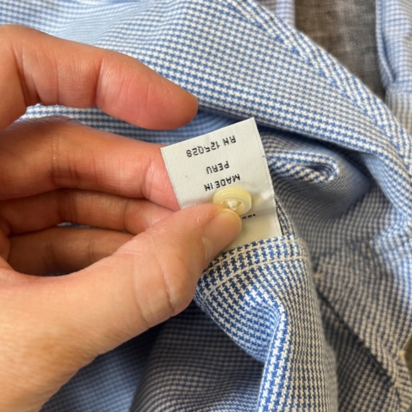 Psycho Bunny Check Button Down Long Sleeve Shirt - Men's Size L - Blue - Picture 7 of 11